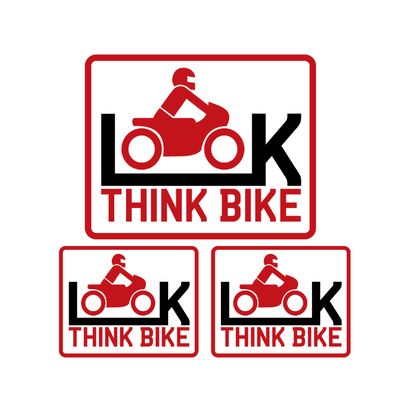 Think Bike Sticker, Car, Van, Warning Awareness Sticker