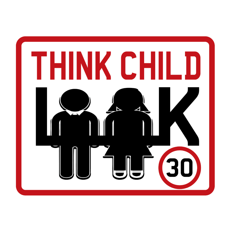 Think Child 30mph-Wheelie Bin Sticker-Warning Sticker - Image 2